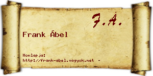 Frank Ábel névjegykártya